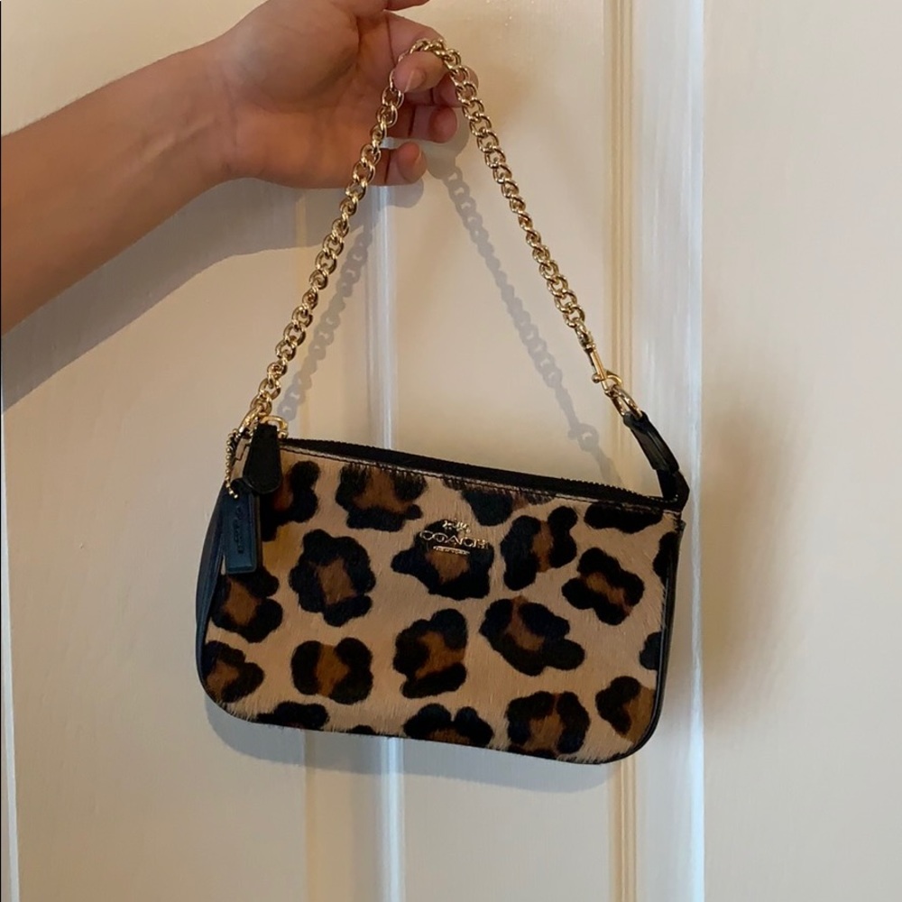 Cheetah print Coach mini purse